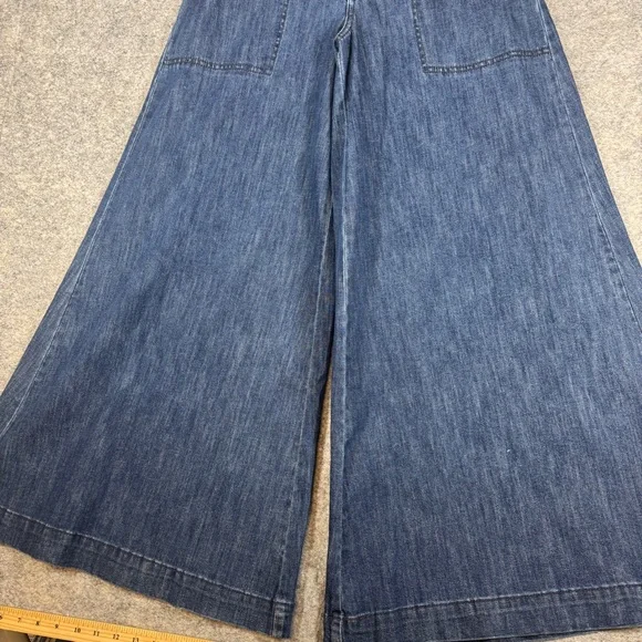 Pilcro Anthropologie Blue Wide Leg Jeans Size 26 High Rise Utility Denim Style - Picture 9 of 16